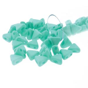 Opaque Green Turquoise Silk Matte Kheops par Puca Beads