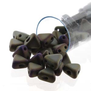 Jet Brown Iris Matte Kheops par Puca Beads