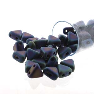 Jet Blue Iris Matte Kheops par Puca Beads