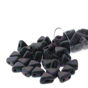 Jet Green Iris Matte Kheops par Puca Beads