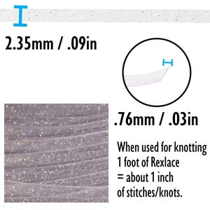 Rexlace Silver Sparkle Lacing Cord