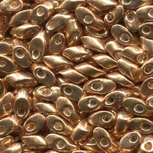Galvanized Yellow Gold Miyuki Long Magatama Beads 4x7mm