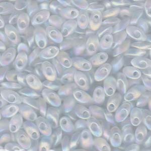 Matte Transparent Crystal AB Miyuki Long Magatama Beads 4x7mm