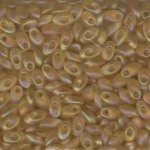 Matte Transparent Yellow AB Miyuki Long Magatama Beads 4x7mm