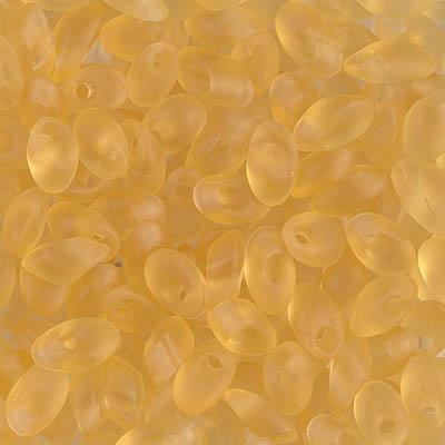 Matte Transparent Light Topaz Miyuki Long Magatama Beads 4x7mm