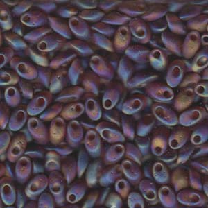 Matte Transparent Dark Topaz AB Miyuki Long Magatama Beads 4x7mm