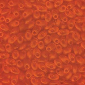 Matte Transparent Orange Miyuki Long Magatama Beads 4x7mm