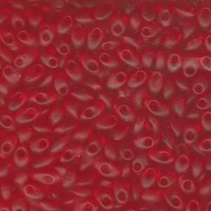 Matte Transparent Red Orange Miyuki Long Magatama Beads 4x7mm