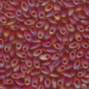 Matte Transparent Orange AB Miyuki Long Magatama Beads 4x7mm
