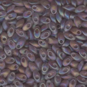 Matte Transparent Smoky Amethyst AB Miyuki Long Magatama Beads 4x7mm
