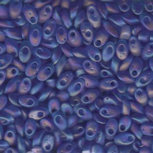 Matte Transparent Sapphire AB Miyuki Long Magatama Beads 4x7mm