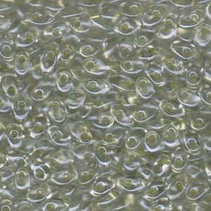 Sparkle Celery Lined Crystal Miyuki Long Magatama Beads 4x7mm