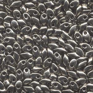 Nickel-Plated Miyuki Long Magatama Beads 4x7mm