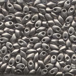 Matte Metallic Silver Miyuki Long Magatama Beads 4x7mm