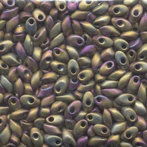 Nickel-Plated AB Miyuki Long Magatama Beads 4x7mm