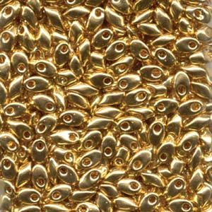 Gold Plated Miyuki Long Magatama Beads 4x7mm