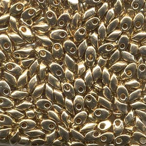 Light Gold Plated Miyuki Long Magatama Beads 4x7mm