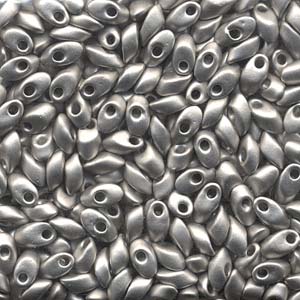 Matte Palladium Plated Miyuki Long Magatama Beads 4x7mm