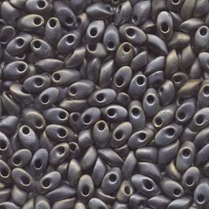 Matte Metallic Silver Gray Miyuki Long Magatama Beads 4x7mm