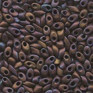 Matte Metallic Dark Raspberry Miyuki Long Magatama Beads 4x7mm