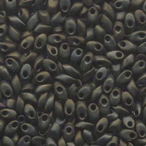 Matte Olive Iris Miyuki Long Magatama Beads 4x7mm