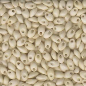 Matte Opaque Cream Miyuki Long Magatama Beads 4x7mm