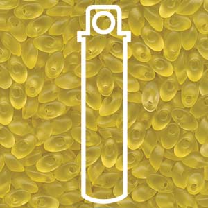 Matte Transparent Pale Yellow Miyuki Long Magatama Beads 4x7mm