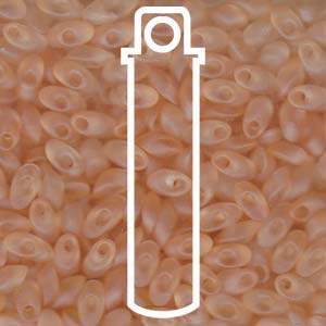 Matte Transparent Light Peach Miyuki Long Magatama Beads 4x7mm