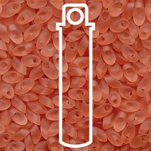 Rose Frosted Transparent Miyuki Long Magatama Beads 4x7mm