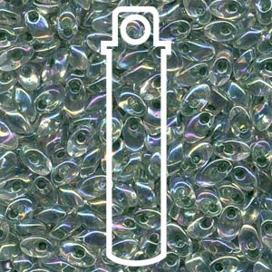 Olive Green Lined Crystal Miyuki Long Magatama Beads 4x7mm