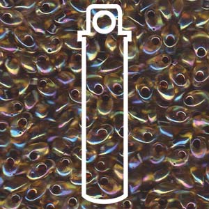 Lined Transparent Light Topaz AB Miyuki Long Magatama Beads 4x7mm