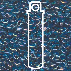 Noir Lined Aqua AB Miyuki Long Magatama Beads 4x7mm