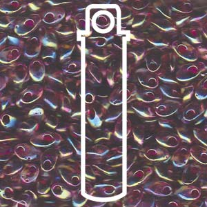 Lined Smoky Amethyst AB Miyuki Long Magatama Beads 4x7mm