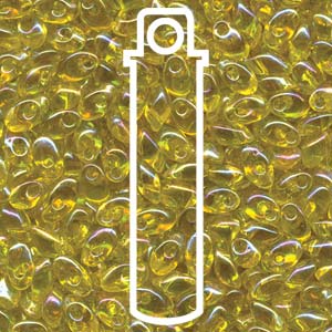 Transparent Rainbow Yellow Miyuki Long Magatama Beads 4x7mm