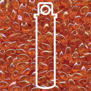 Transparent Rainbow Orange Miyuki Long Magatama Beads 4x7mm