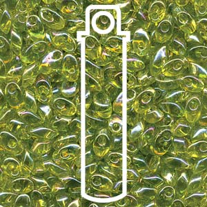 Transparent Lime AB Miyuki Long Magatama Beads 4x7mm