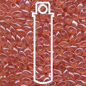 Peach Transparent Miyuki Long Magatama Beads 4x7mm