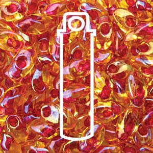 Light Cranberry Lined Topaz Miyuki Long Magatama Beads 4x7mm