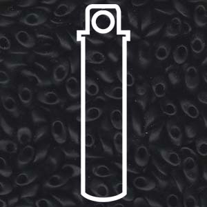 Matte Black Miyuki Long Magatama Beads 4x7mm