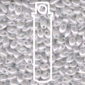 White Pearl Ceylon Miyuki Long Magatama Beads 4x7mm