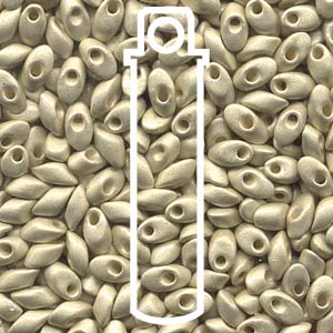 Galvanized Silver Matte Miyuki Long Magatama Beads 4x7mm