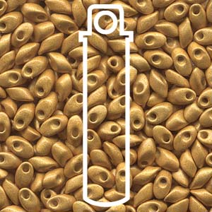 Galvanized Gold Matte Miyuki Long Magatama Beads 4x7mm