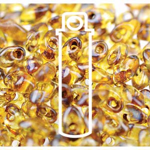 Picasso Safron Transparent Miyuki Long Magatama Beads 4x7mm