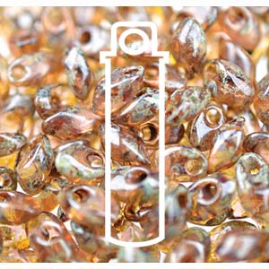 Picasso Dark Cream Transparent Miyuki Long Magatama Beads 4x7mm