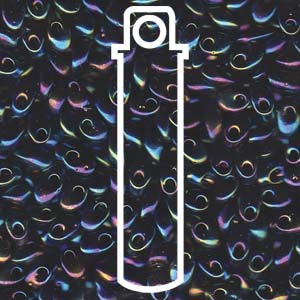 Metallic Variegated Blue Iris Miyuki Long Magatama Beads 4x7mm