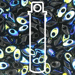 Jet AB Miyuki Long Magatama Beads 4x7mm