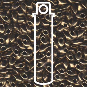 Metallic Dark Bronze Miyuki Long Magatama Beads 4x7mm