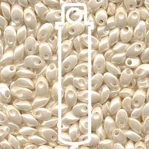 Ivory Ceylon Miyuki Long Magatama Beads 4x7mm