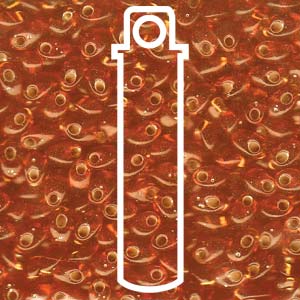 Silver Lined Orange Miyuki Long Magatama Beads 4x7mm