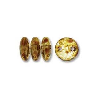 LNT36-T00030 2 Hole Lentil Crystal Picasso